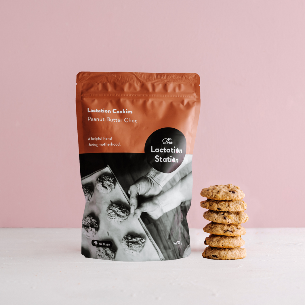 a stack of biscuits beside a packet