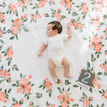 Little Unicorn Muslin Photo Blanket & Milestone Set