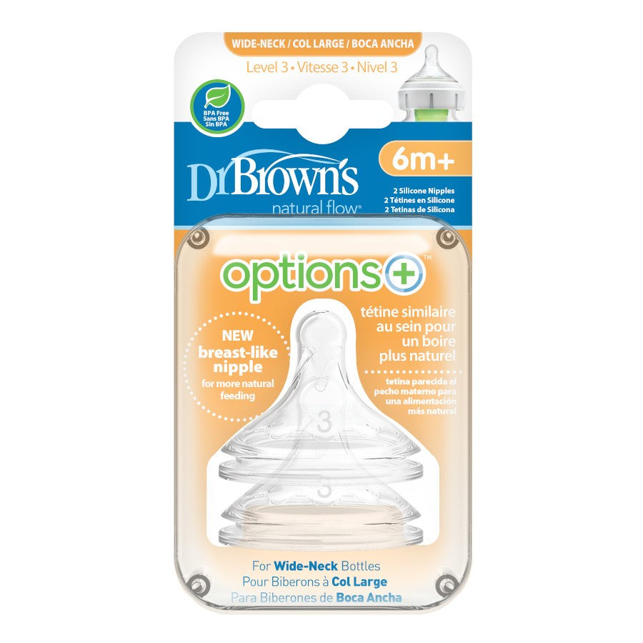 Dr. Brown’s® Wide-Neck Bottle Teats - 2 Pack