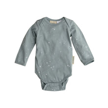 muted grey blue with small white stars all over it