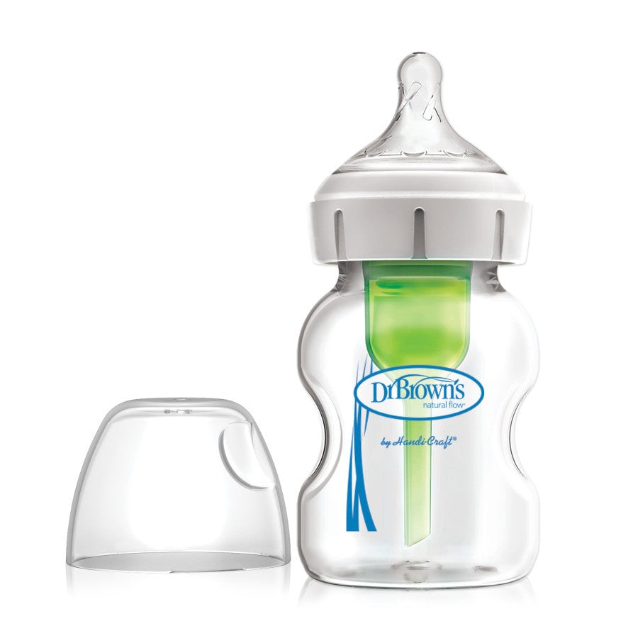  Dr. Brown's Natural Flow Anti-Colic Options+ Wide-Neck Baby  Bottle Newborn Feeding Set with Baby Bottle Travel Caps : Baby