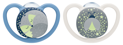 NUK Space Night Silicone Pacifier - 2 Pack